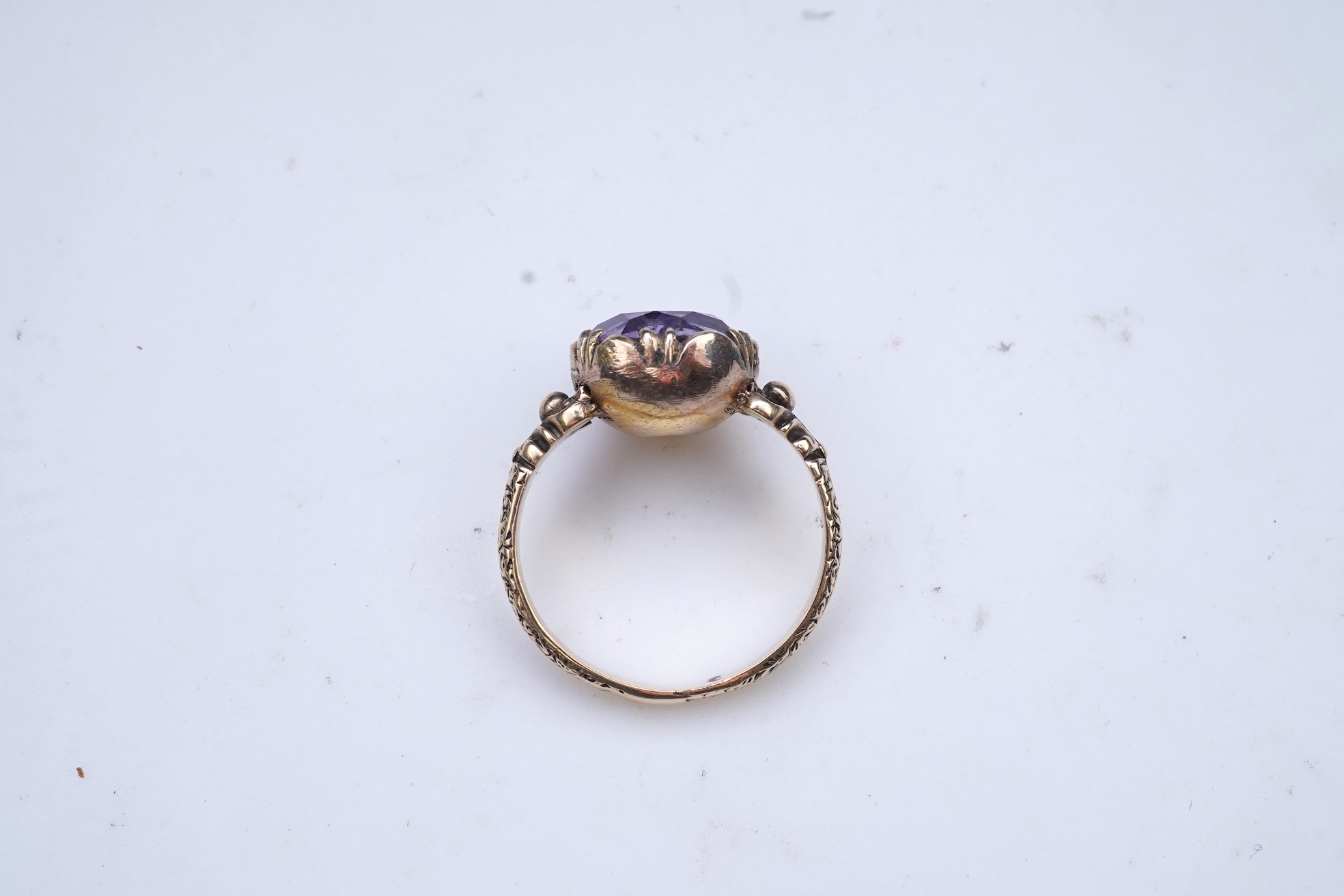 An amethyst ring, 19th century composite